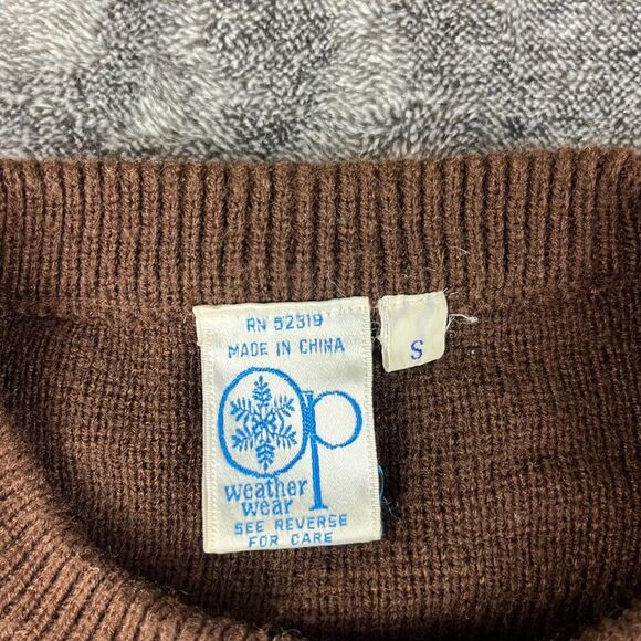 Vtg Ocean Pacific Men's Knitted Crewneck Sweater Striped Men's S Surfing - Picture 3 of 12